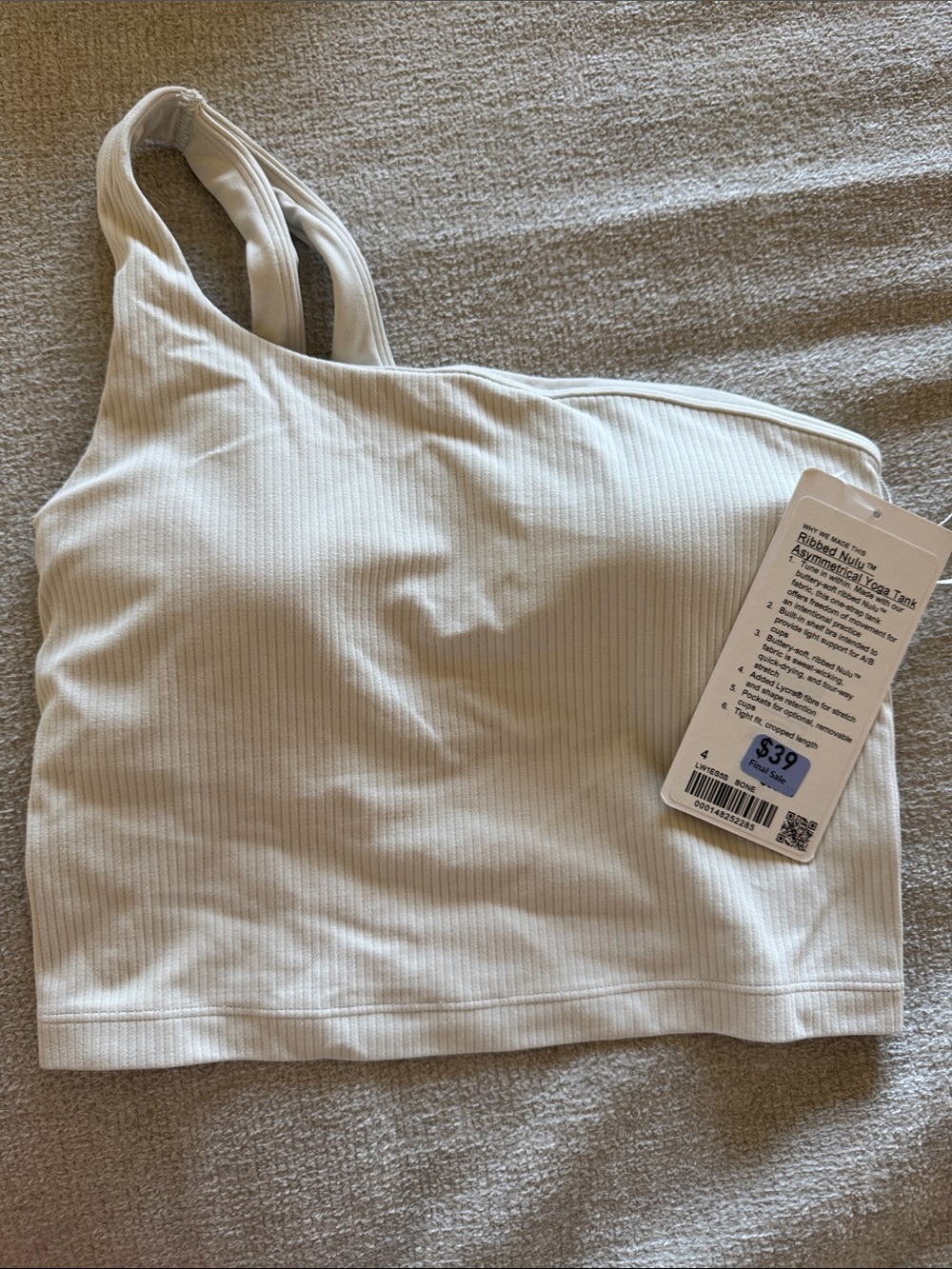 Ribbed nulu asymmetrical yoga tank